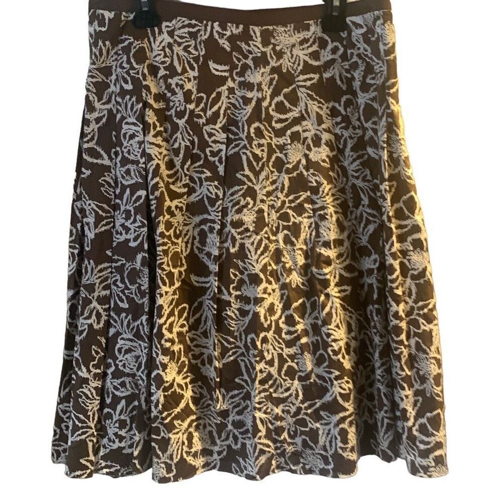 Pre Owned Women’s Liz Claiborne Floral Pattern Pleated Skirt Size 12 Vacay Vibe
